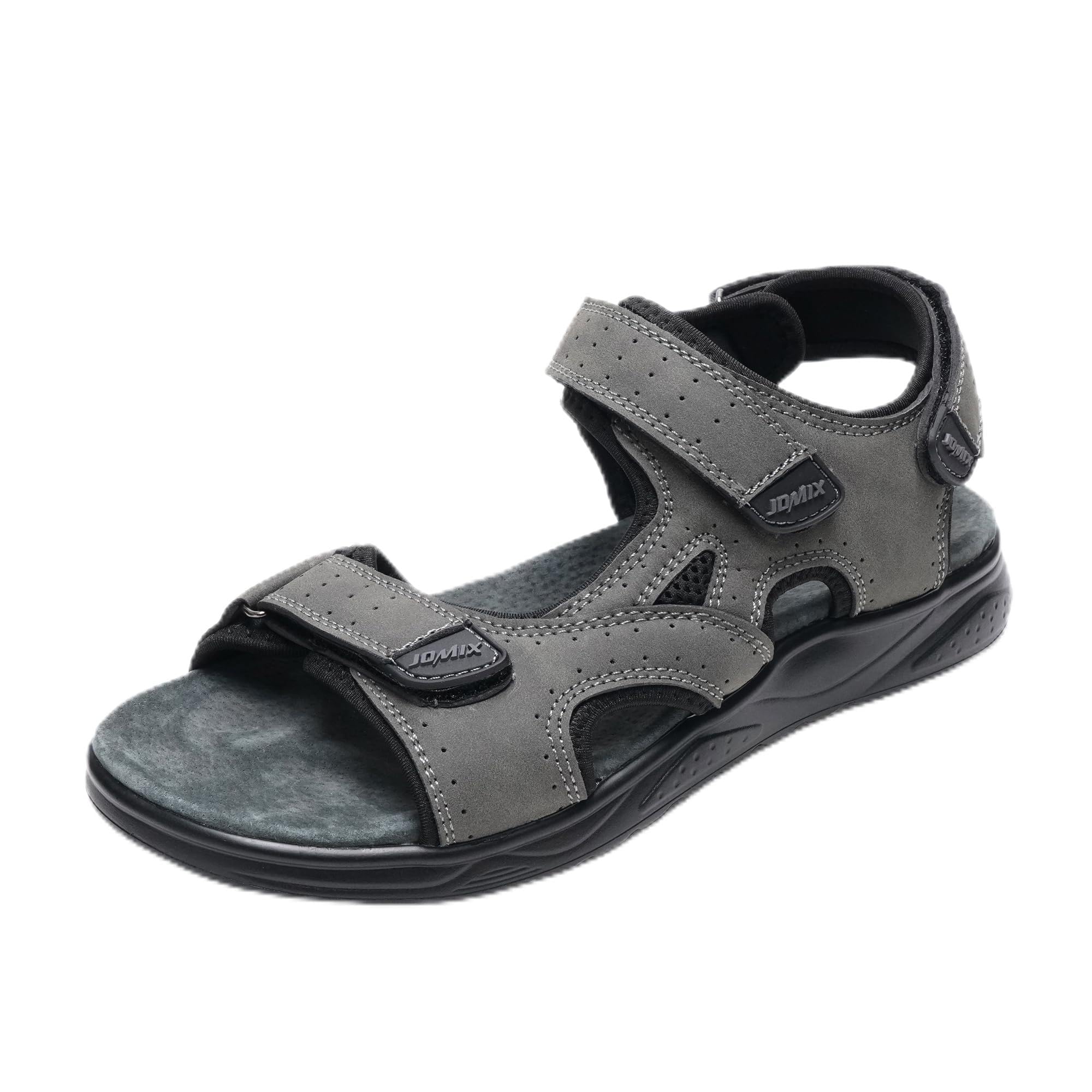JOMIX Sandalias de Deporte Hombre para Senderismo y Caminar Sandalias de Marcha con Triple Cierre Adhesivo Suela Gruesa Amortiguadora Ergonómica y Antideslizante Verano