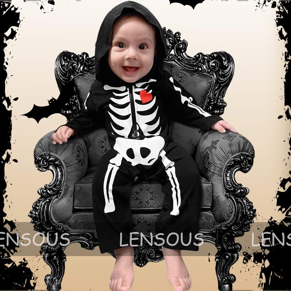 LENSOUS Baby Boy's Skeleton Halloween Costume Long Sleeve Hoodie - Image 7