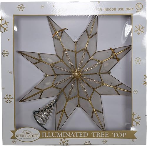 Miniatura 4 de Kurt S. Adler UL3149 Treetop, blanco, dorado