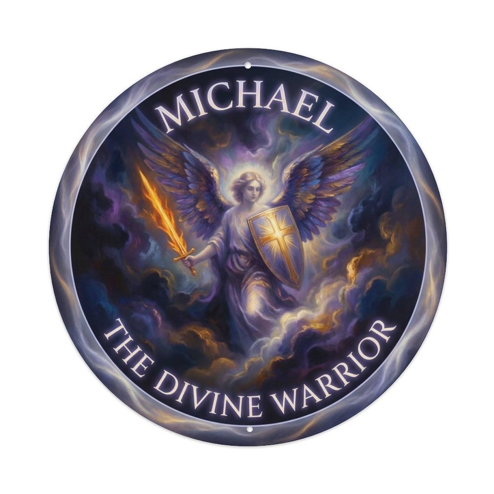 The Divine Warrior St Michael Archangel Guardian Metal Tin Sign