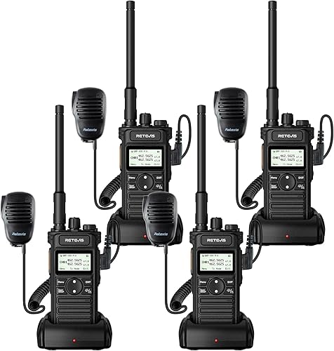 Miniatura 10 de Retevis RT86A Walkie Talkies de Largo Alcance, Radio Bidireccional de Alta Resistencia con Micrófono, Radio GMRS de 2 Vías, Llamada de Grupo,