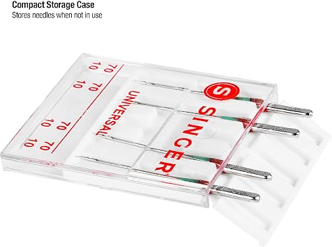 SINGER 4877 Universal Regular Point Machine Needles for Woven Fabric, Size 70/10, 4-Count