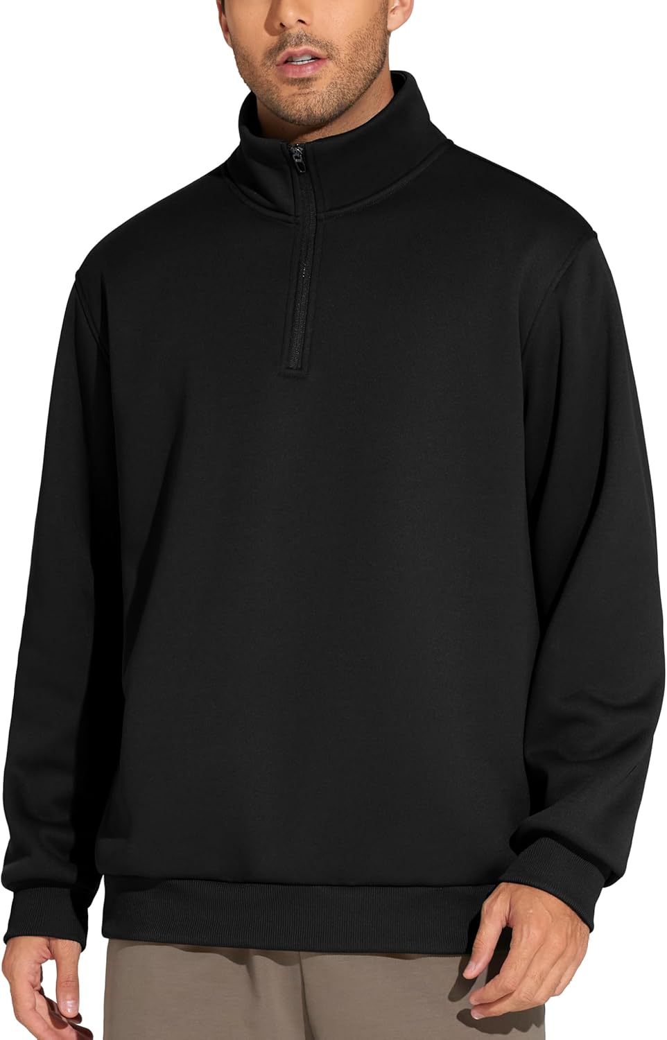THE GYM PEOPLE Men's Half Zip Sweatshirt Long Sleeve Fleece Pullover Basic Workout Tops - Image 2