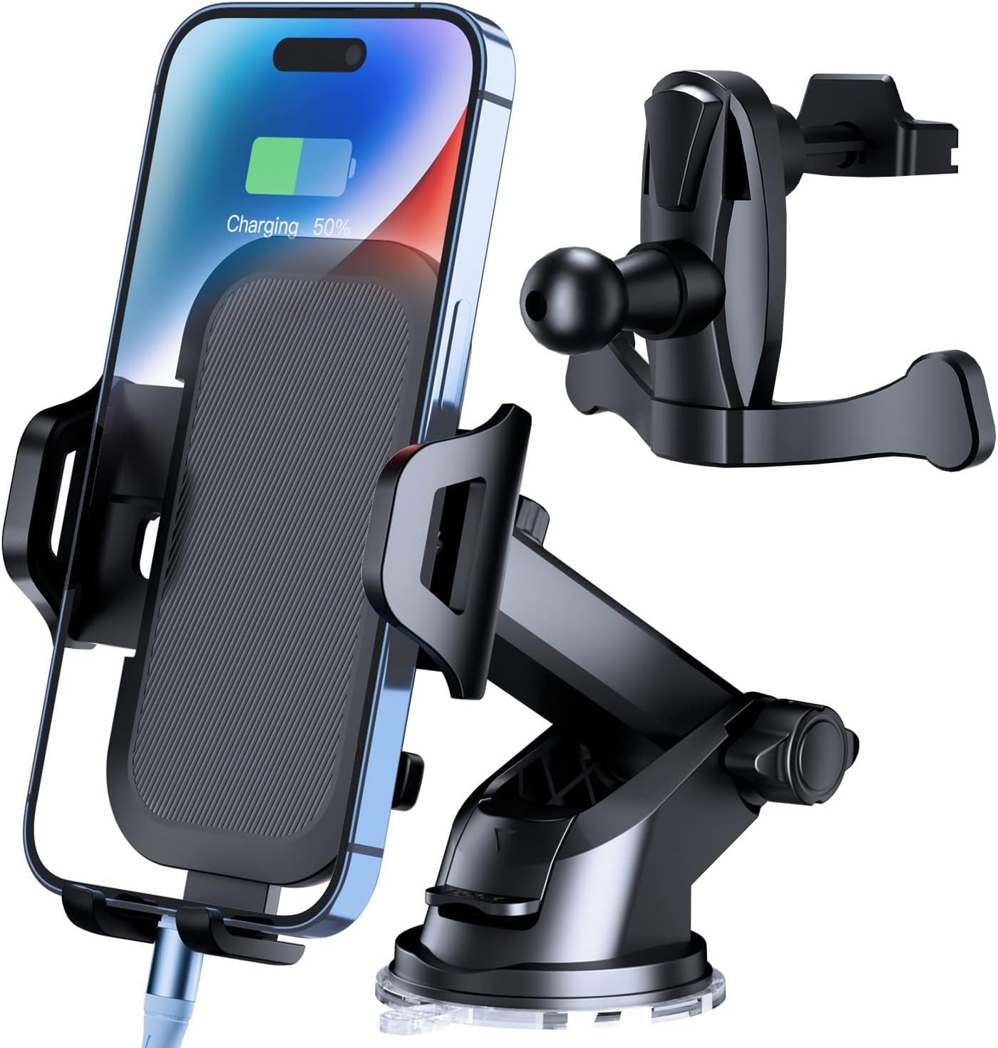ROGBLIN Car Phone Holder Mount【Upgraded】-【Bumpy Roads Friendly】 Phone Mount for Car Dashboard Windshield Air Vent 3 in 1,Hand Free Mount for iPhone 15 14 13 Pro Max Samsung All Cell Phones
