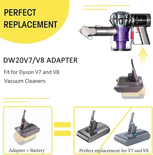 Miniatura 2 de TPDL Para Dewalt 20V Convert para Dyson V7 y V8 batería, reemplazo para Dyson V7 SV11 y V8 SV10, apto para Motorhead Pro Trigger Animal Car+Boat