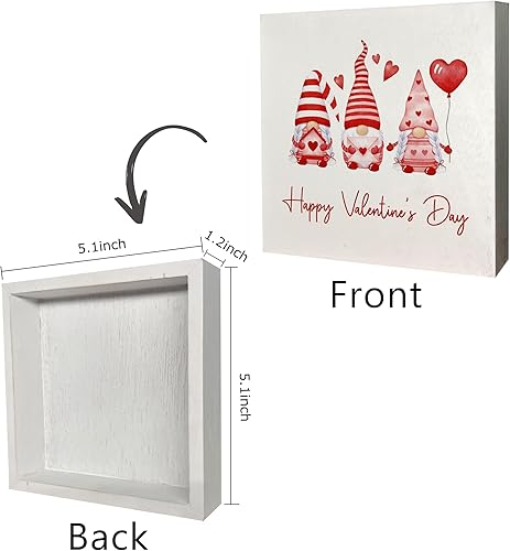 Miniatura 25 de KEUSPI Decoración de mesa de escritorio para el día de San Valentín, letrero de madera para el día de San Valentín, gnomos rosados, decoración