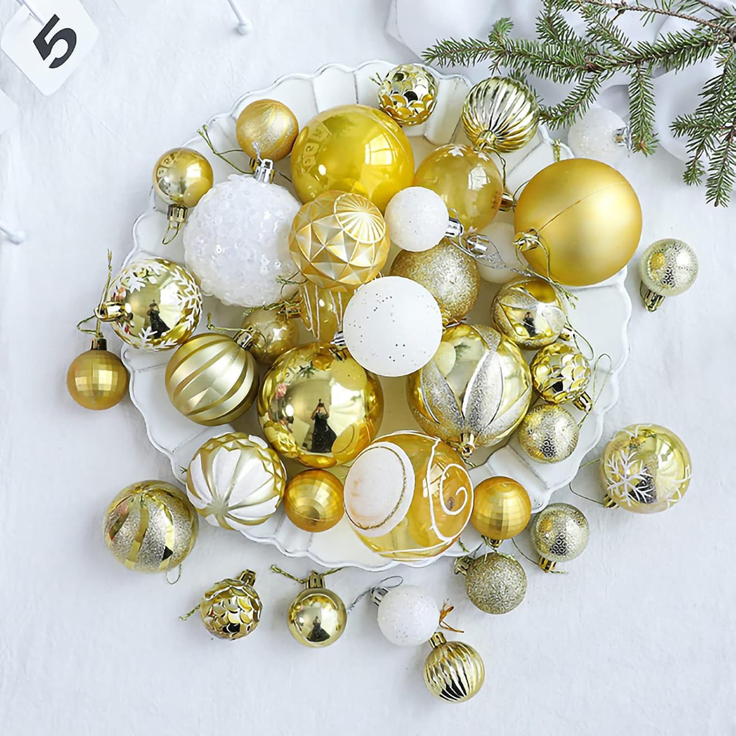 Habrur Christmas Ball Ornaments Christmas Ball Ornaments,Shatterproof Christmas Decorations Tree Balls for Holiday Wedding Party Decoration,36pcs Christmas Tree Ball Ornaments (Color : C)