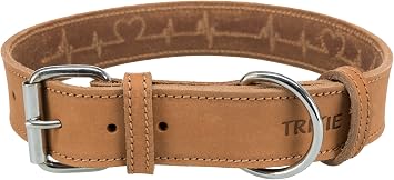 Trixie K pek Boyun Tasmas  Kal n Deri 55-65 cm 40 mm L-XL Kahverengi