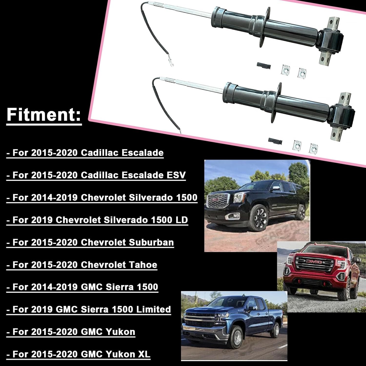 Pair 84176631 Front Shock Absorber Struts Assembly for 2015-2020 Cadillac Escalade Tahoe Suburban Silverado GMC Sierra 1500 Yukon XL w/Magnetic,Replace# 84977478,23312167/84061228