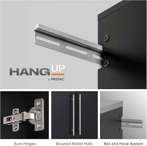 Miniatura 91 de Prepac HangUps - Armario de almacenamiento grande, color gris claro inmaculado de 36 pulgadas con estantes y puertas de almacenamiento, ideal para