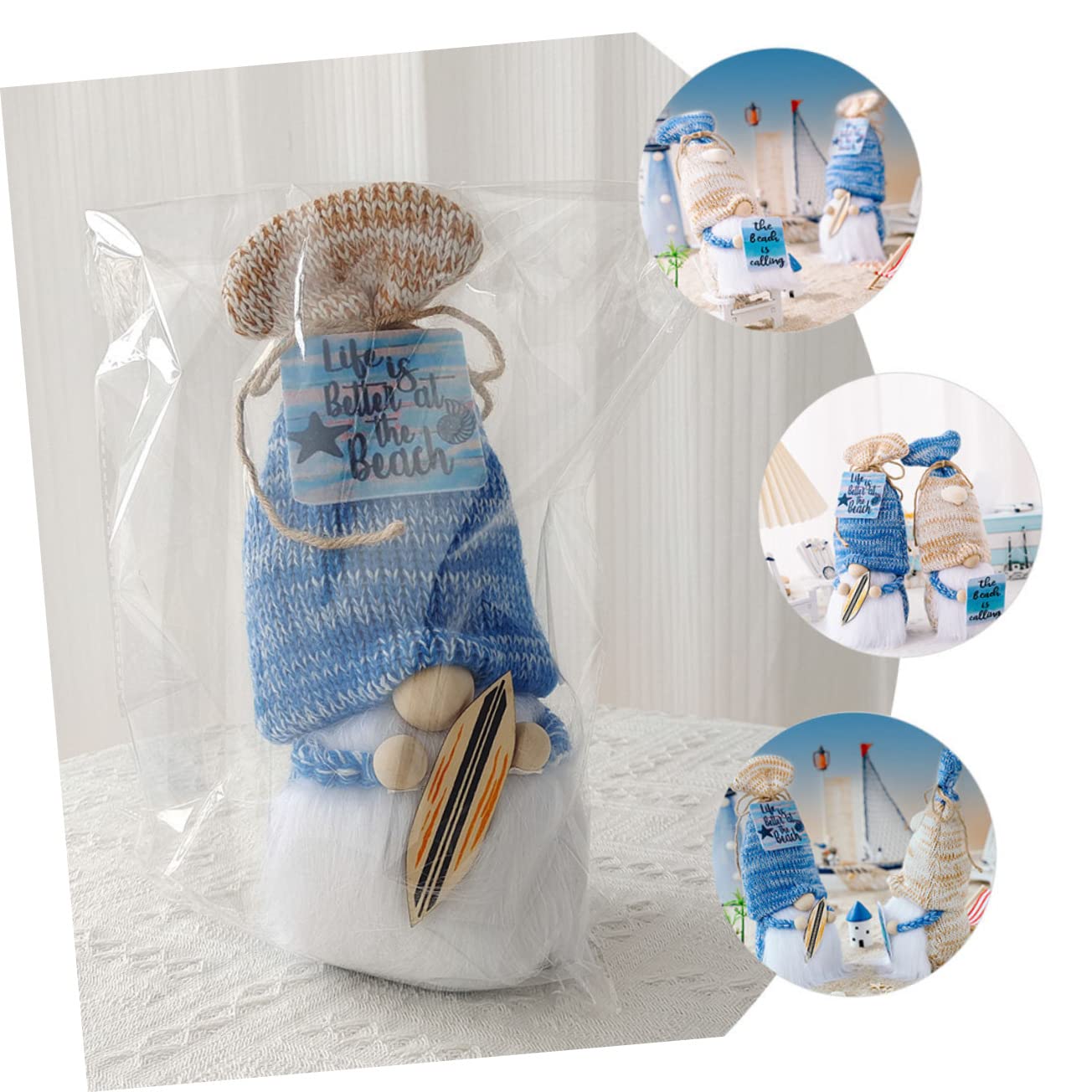 2 Gnomes D'été En Peluche 10 Pouces - Déco Plage Style Hawaïen Avec Tongs - Mignon Ornement Maison & Jardin
