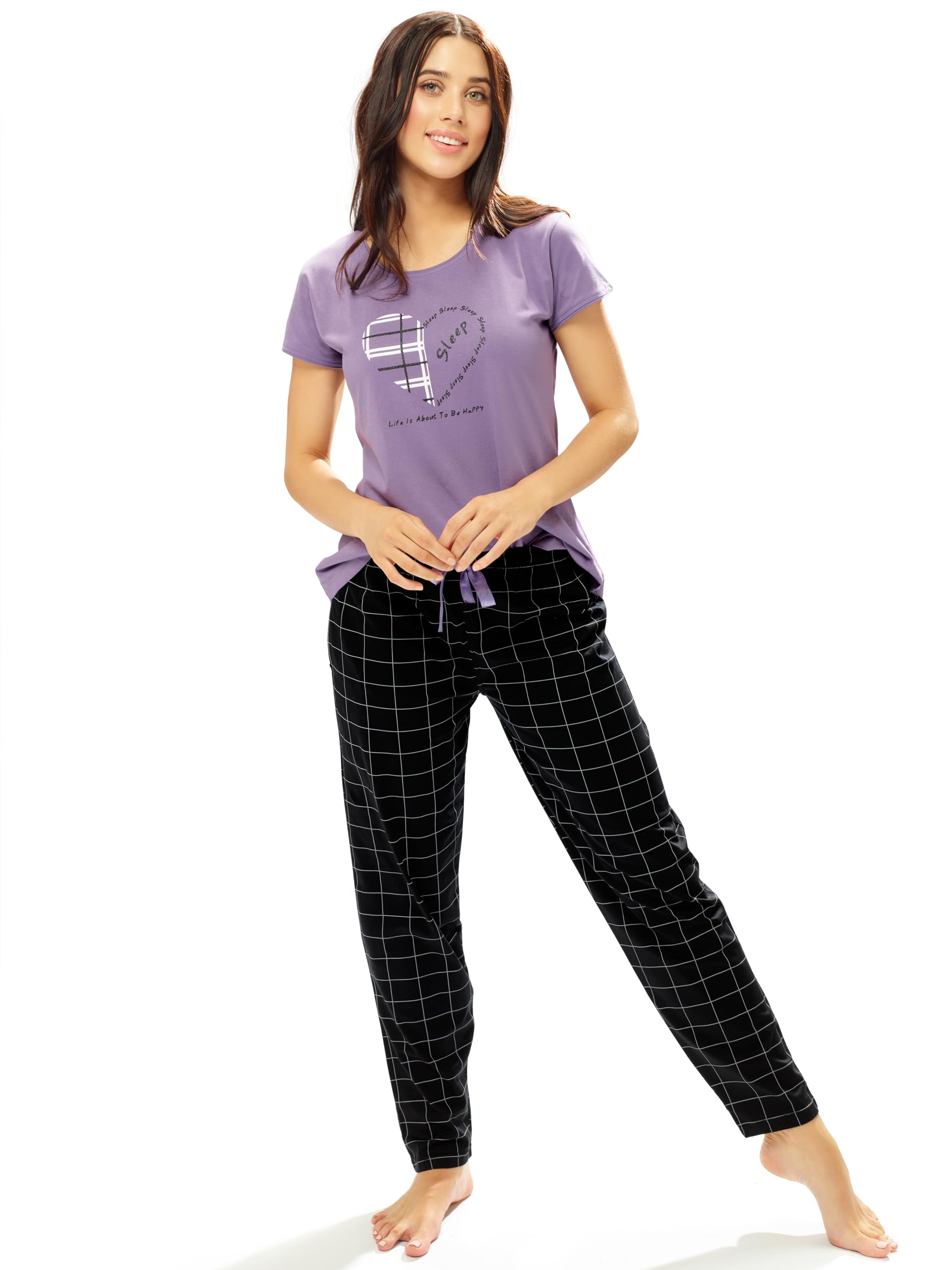 Women's Cotton Chax Printed Half Sleeve Nightsuit Set-image-33