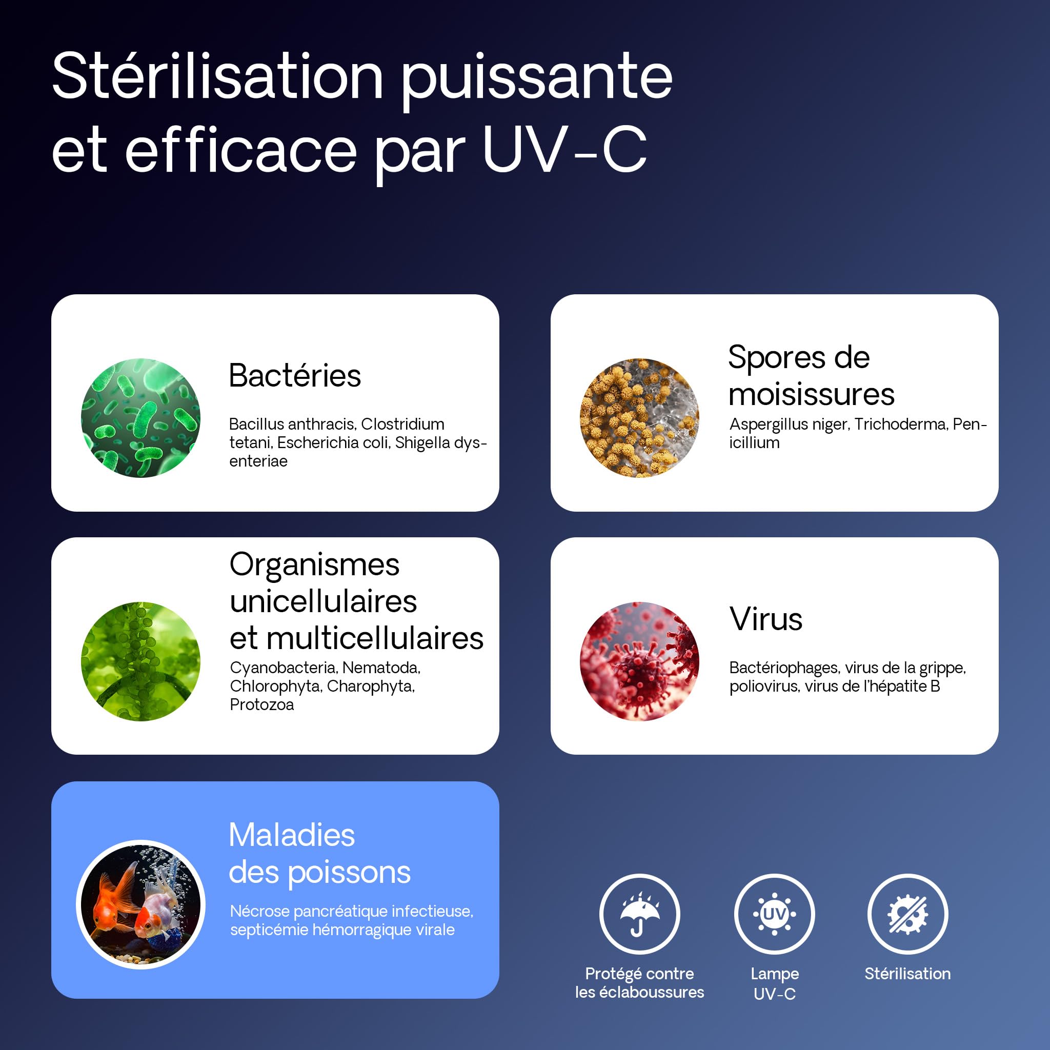 SunSun CUV-236 Stérilisateur Clarificateur de bassins ou d’étang - débit Max. de 6000 l/h - avec Lampe Rayons UV-C 36 W - pour Poissons et Plantes Aquatiques - Cours d’Eau en hélice - 5
