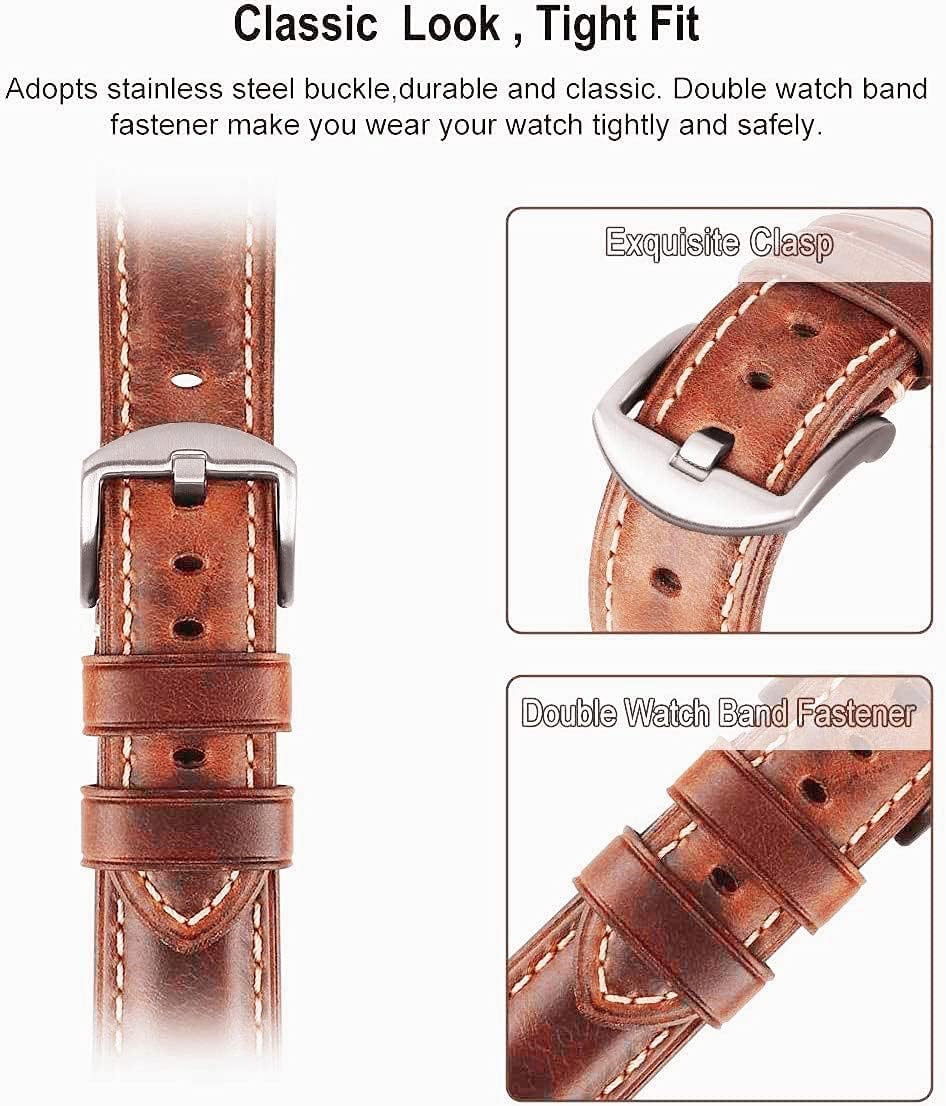 Compatible for Apple Watch ultra Band 42mm 44mm45mm49mm Men,Top Grain Leather Band Replacement Strap iWatch Series 10/9/8/7/ 6/5/ 4/3/ 2/1,SE,ultra2 - Image 2