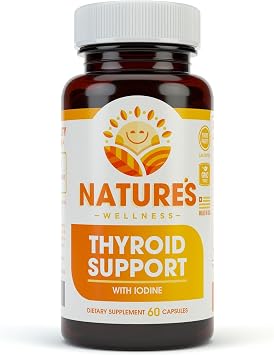 Thyroid Support Complex With Iodine For Energy Levels, Weight Loss, Metabolism, Fatigue & Brain Function - Natural Health Supplement Formula L-Tyrosine, Selenium, Kelp, Bladderwrack, Ashwagandha, etc
