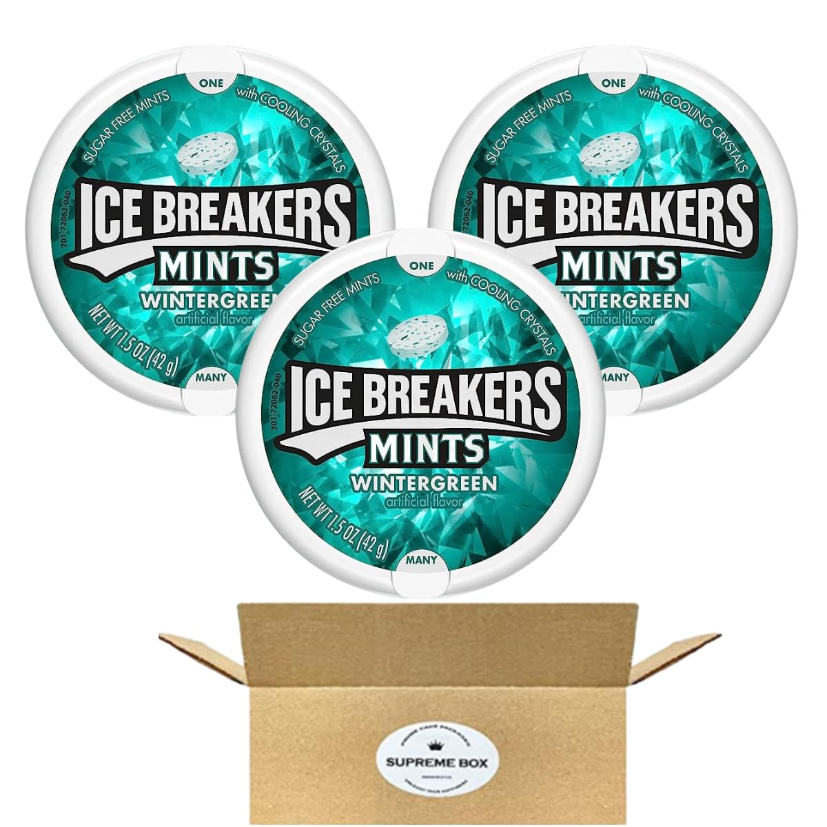 ICE BREAKERS Wintergreen With Cooling Crystals, Movie Treat Sugar Free Breath Mints