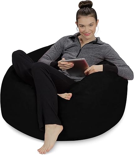 Miniatura 4 de Sofa Sack Puf – Felpa, ultrasuave, de espuma viscoelástica, con funda de microgamuza, muebles rellenos de espuma y accesorios rellenos de espuma