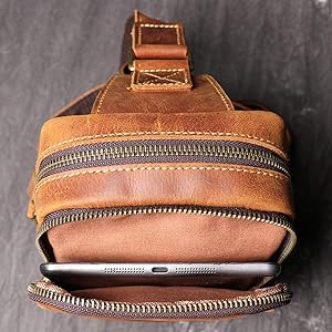 Amazon | [Guimiaray] メンズ ボディバッグクレイジーホースレザー本革