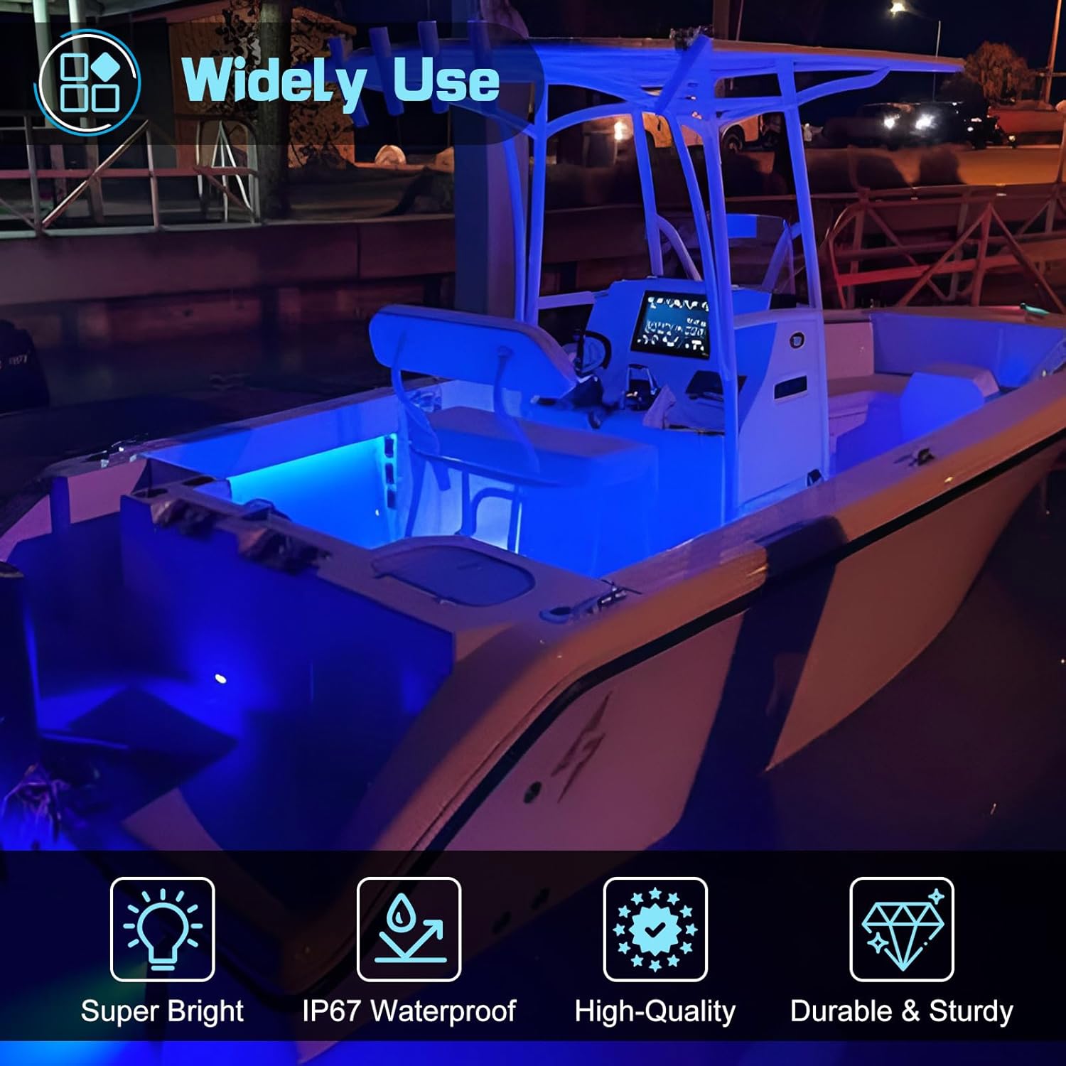 UCINNOVATE 6x LED Boat Lights, Navigation Light, Courtesy Lights, 4-Color Boat Interior Lights, 12V Boats Transom Light for Yacht, Pontoon Boating, Sailboat, Kayak (Red/Green/Blue/White)