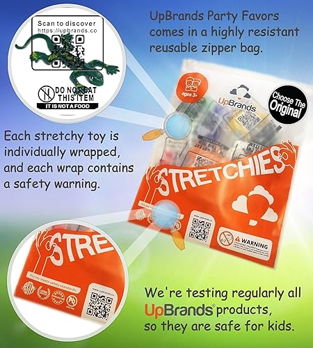 Miniatura 10 de UpBrands Juguetes de lagartos elásticos pintados de 3 pulgadas, 4 modelos, kit para regalos de fiesta de cumpleaños para niños, bolsas de golosinas,