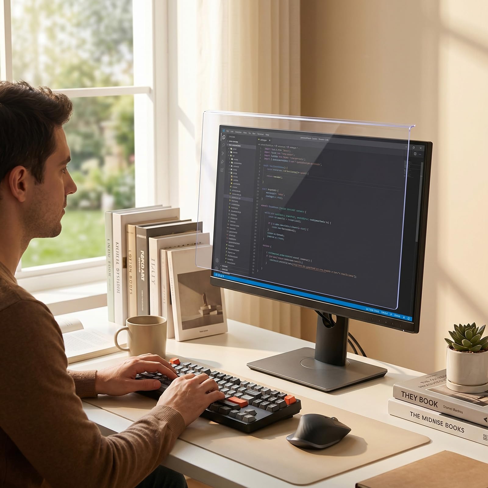 Dpofirs Filtro Schermo Che Blocca la Luce Blu, Pellicola Protettiva per Monitor Sospeso per Display LED da Tavolo da 24 Pollici (16:9)