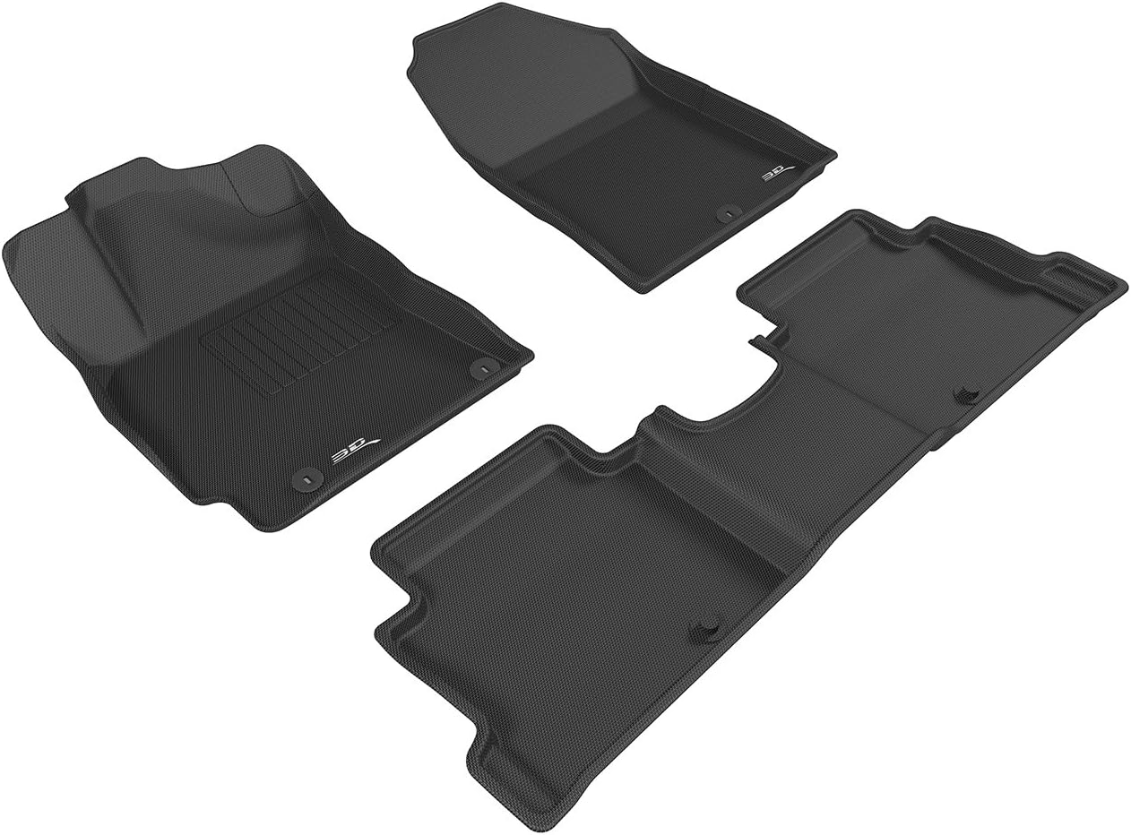 3D MAXpider Custom Fit Kagu Floor Mat (Black) Compatible with Hyundai Elantra Sedan 2017-2020 - Full Set