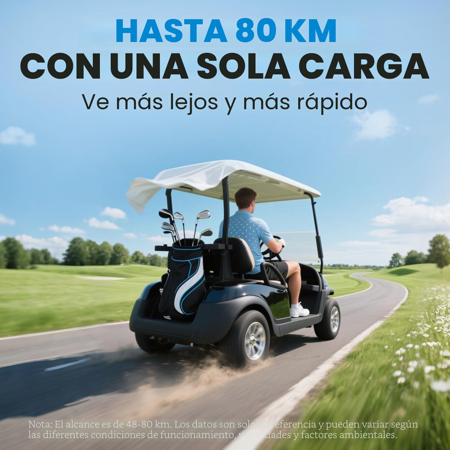 VATRER POWER Batería LiFePO4 51.2V 105Ah para Carrito de Golf | App Bluetooth · BMS inteligente de 200 A · Compatible con Club Car, EZGO, Yamaha, Garia, Melex e Italcar