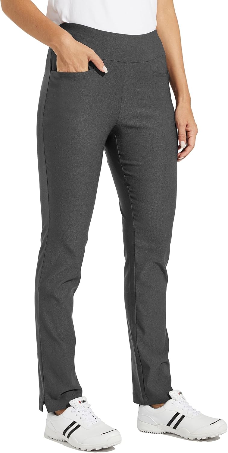 Willit Women's Golf Pants 3 Pockets Stretch Casual Pull on Pants Quick Dry Hiking Travel Pants