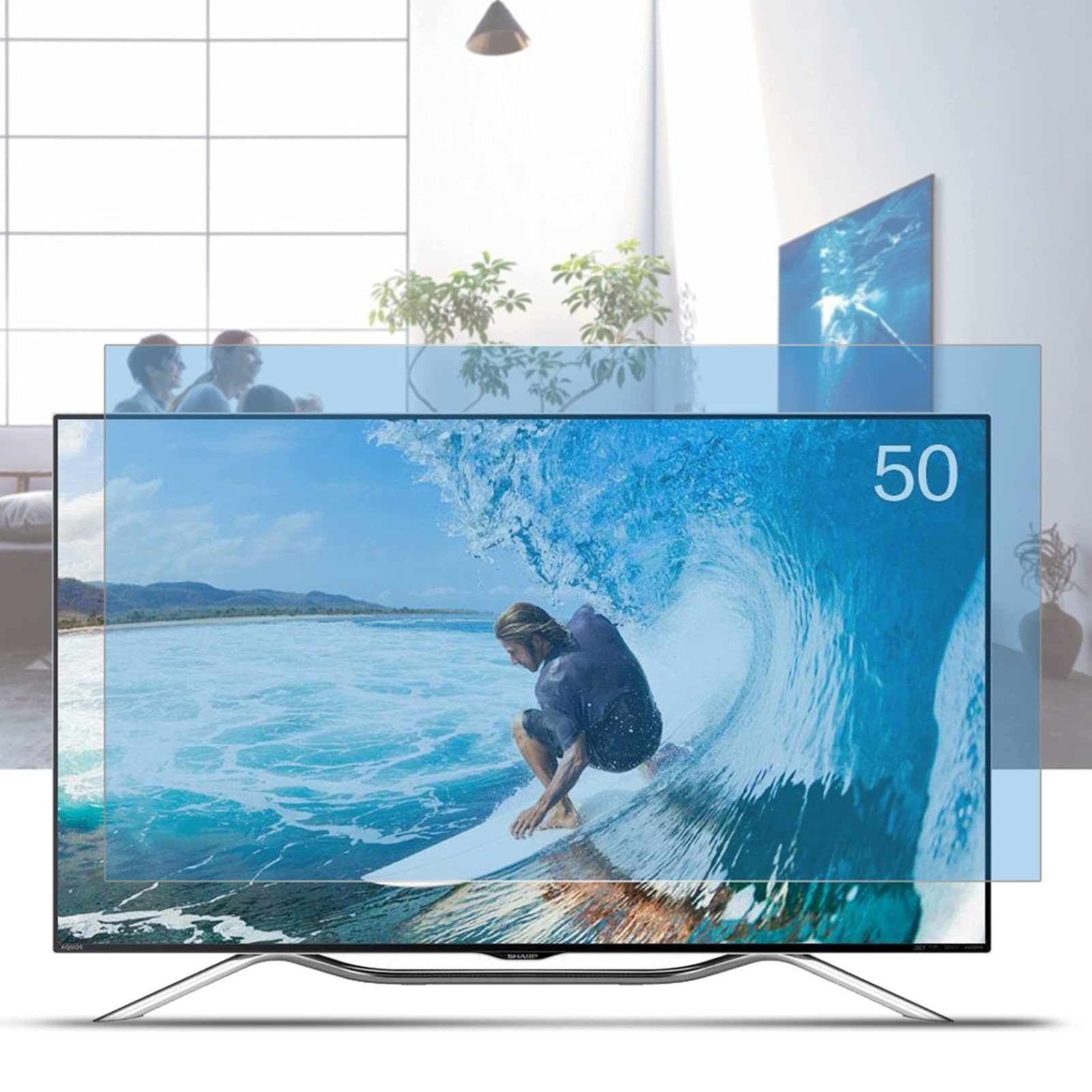 Matowa folia zabezpieczająca ekran monitora, ekran zasłaniający, antyodblaskowy, anty UV, ochrona oczu, filtr blokujący niebieskie światło (50 inch 1095X616mm)