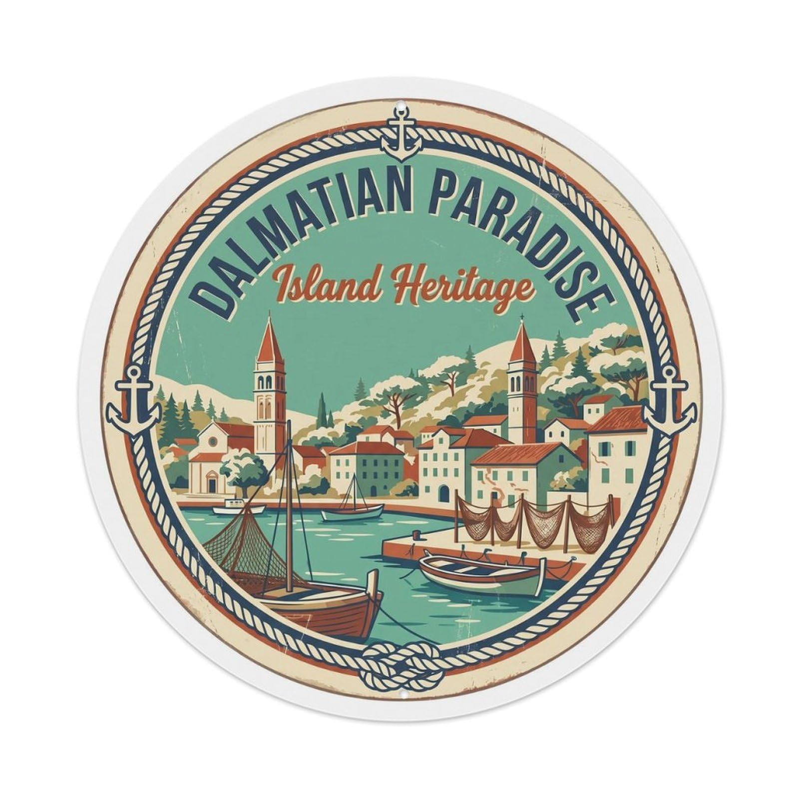 Vintage Travel Dalmatian Islands Heritage Metal Tin Sign