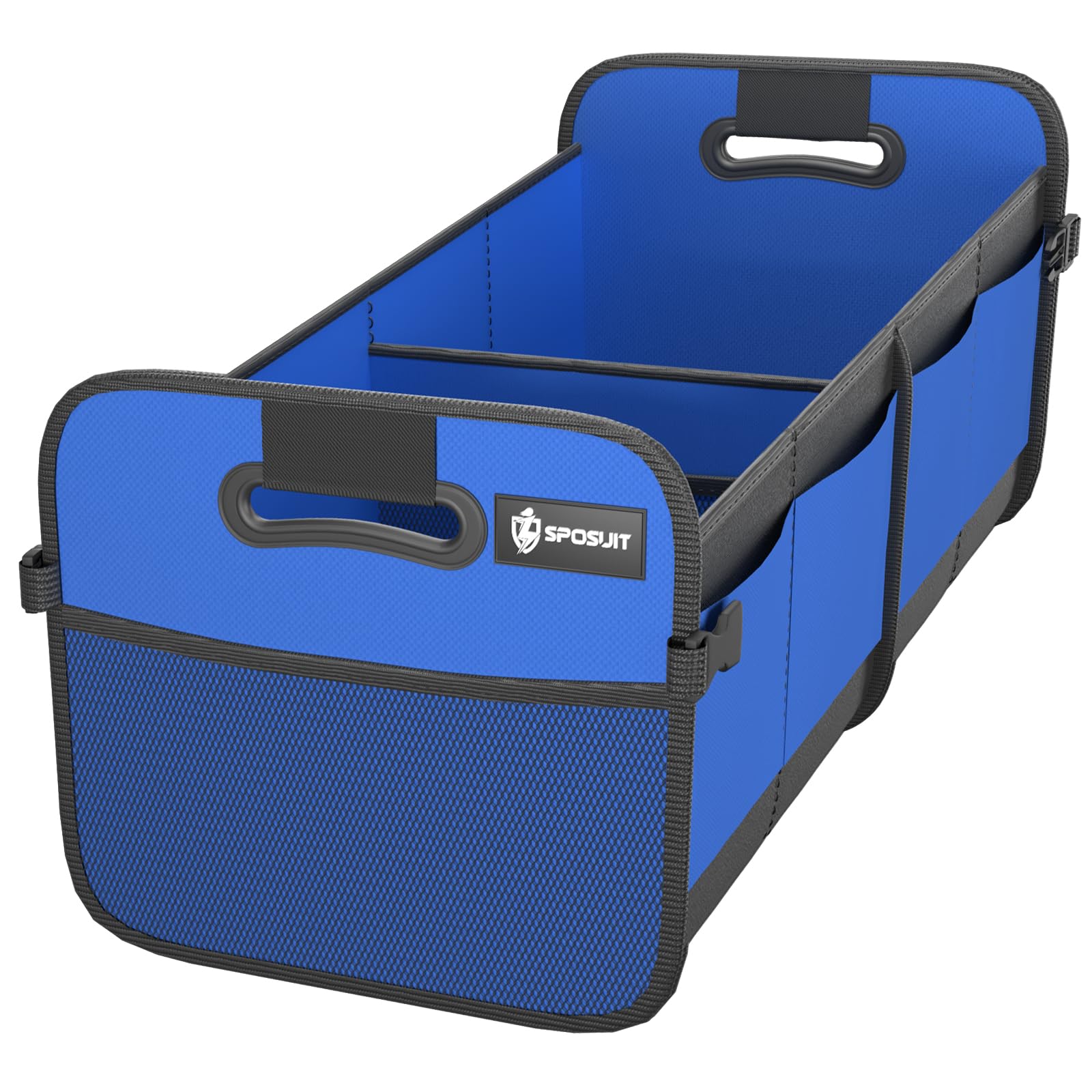 SposuitTrunk Organizer for Car - 70L Collapsible Car Storage with 11 Pockets & Reinforced Handles, SUV Trunk Organizers for Grocery Cargo(Blue)