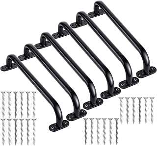 Zonon 6 Pcs 17 Inch Safety Playground Handles Swing Set Kids Metal Safety Handles Outdoor Black Swing Set Accessories Grab Playset Handles Grips Climbing Frame for Monkey Bars Play House Jungle Gym