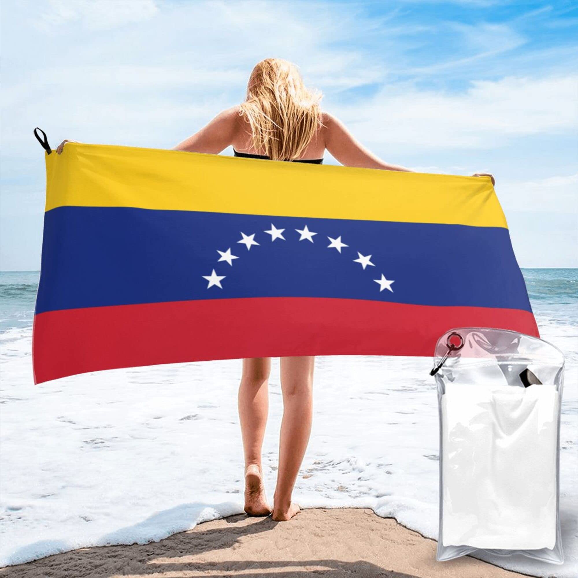 Lsjuee Flag of Venezuela Microfiber Beach Towel-Quick Dry Oversized Towels Blanket for Travel Pool Camping
