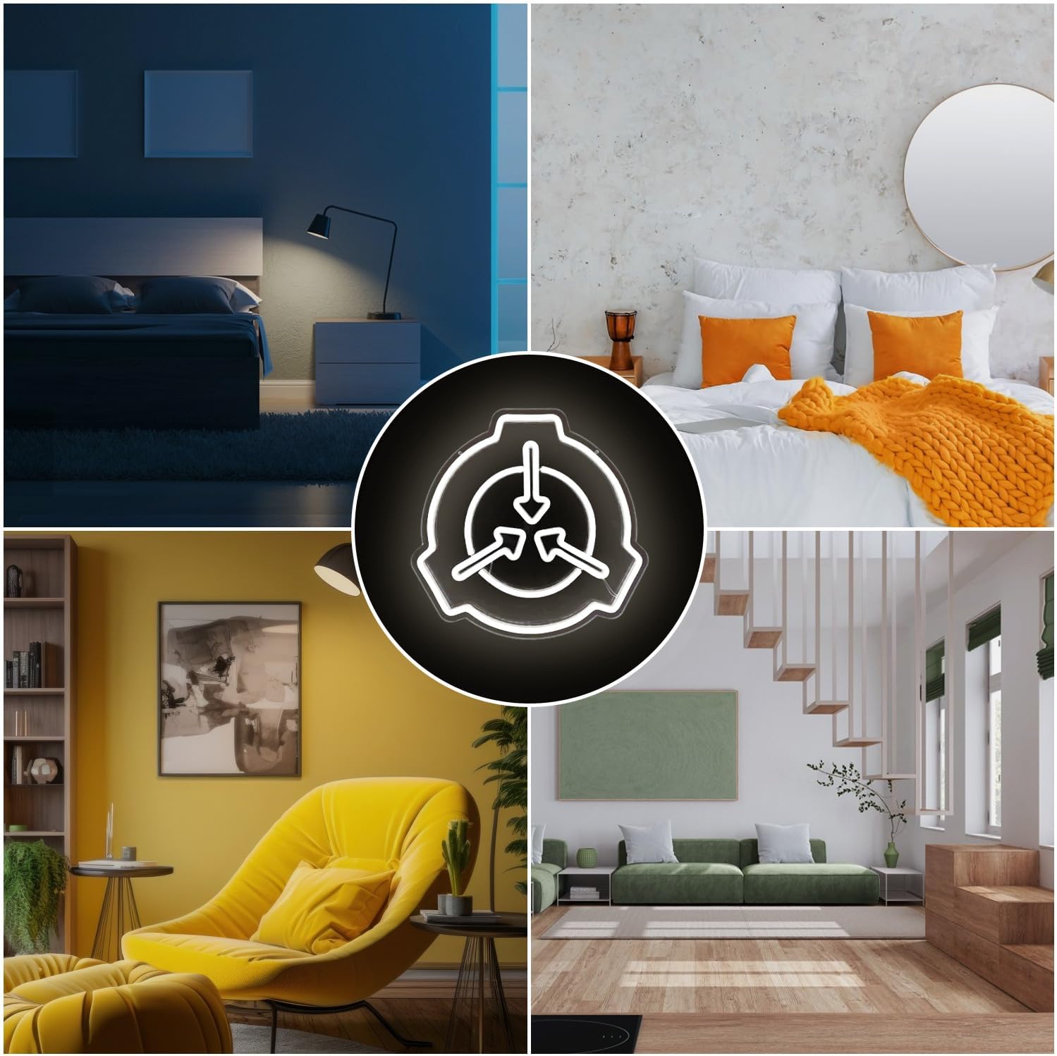 SCP Foundation Neon Sign SCP Led Sign Dimmable Neon Lights for Wall Decor White Light Sign for Bedroom Living Room Laboratory SCP Light Up Sign for Room Wall Art Gifts for Teens