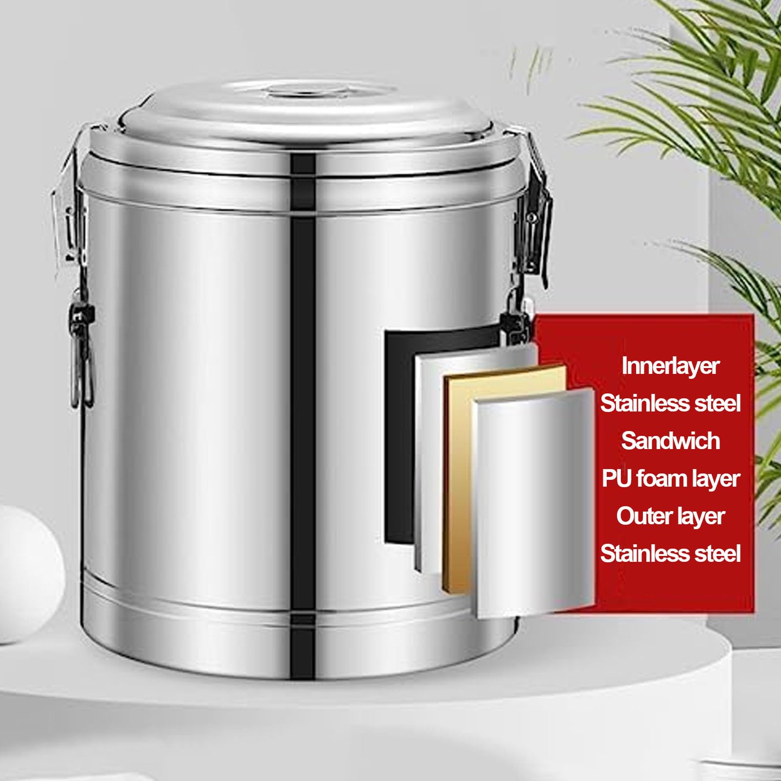 Dispenser di Bevande Isolato in Acciaio Inox con Rubinetto, Contenitore per Bevande Calde E Fredde, Ideale per Feste, Picnic, Bar, Ristoranti E Campeggio. 50L