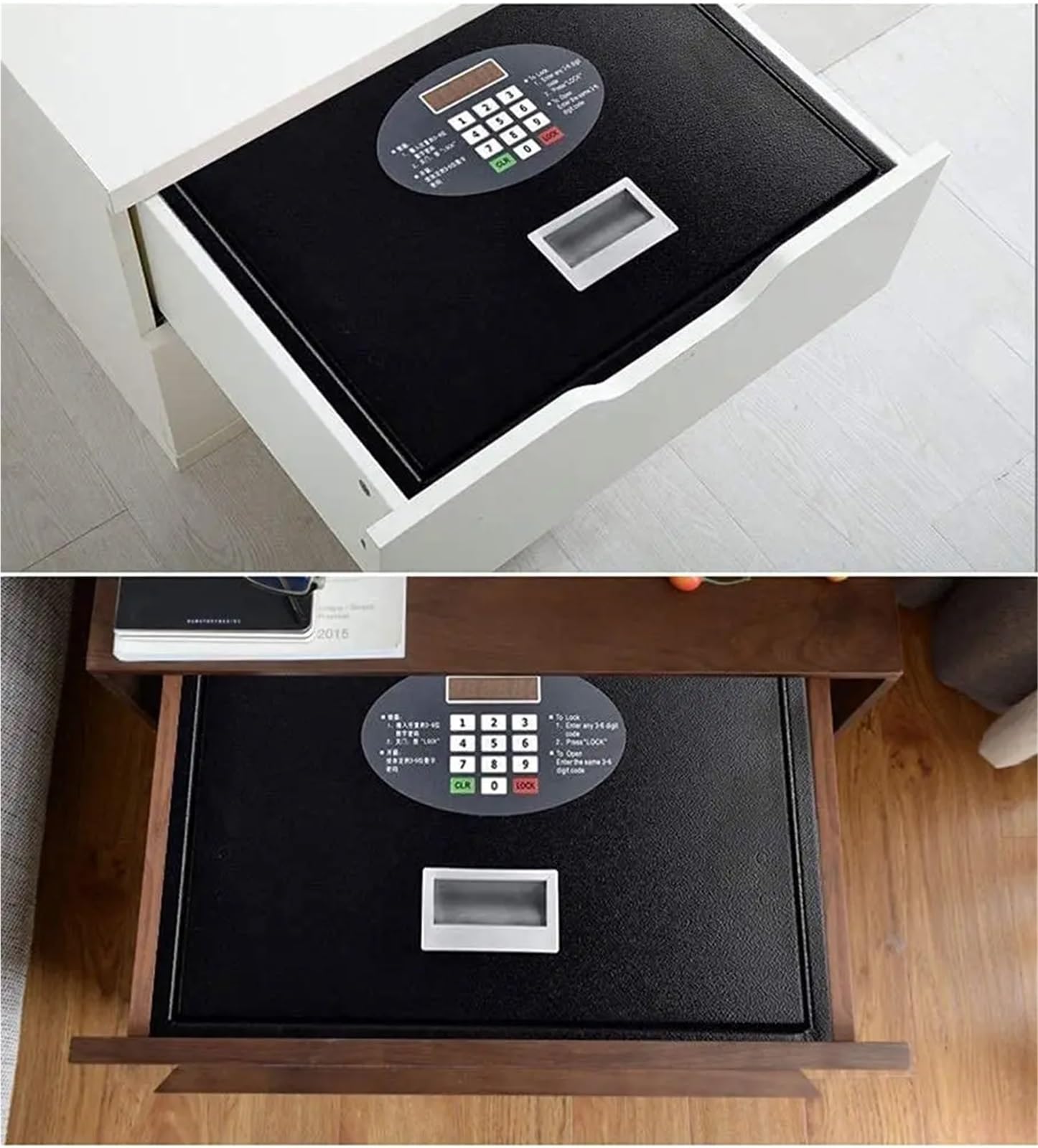Caja De Seguridad Electrónica De Seguridad para Suelo/Cajón, Caja Fuerte Digital De Acero con Cerradura para Gabinete