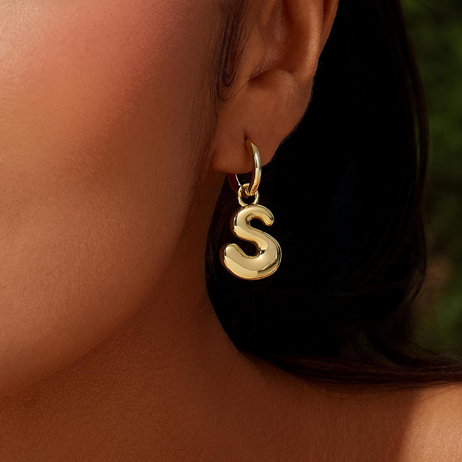 Cicy Bell A-Z Initial 26 Letter Earrings for Women 18k Gold Plated Hypoallergenic Hoop Earrings Elegant Stylish Hanging Jewelry Gifts - Image 4
