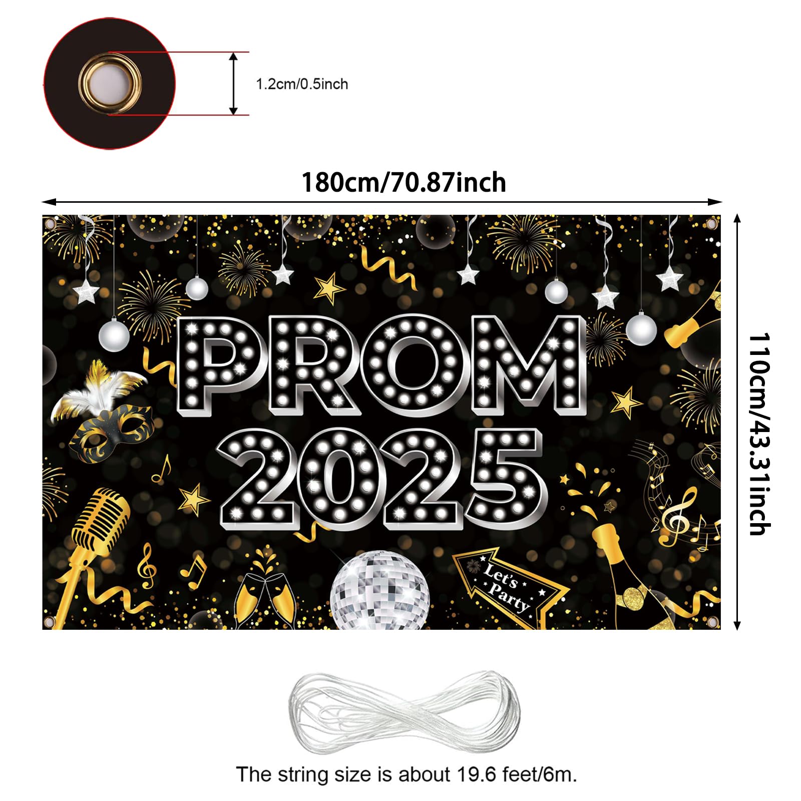 Prom Night Banner Prom Decorations 2026, Large Fabric Class of 2026 Banner - Image 2