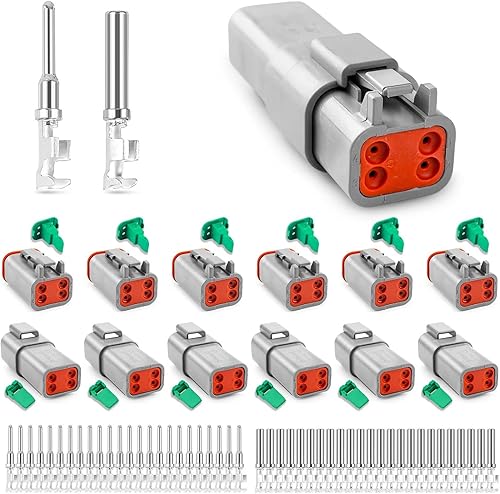 Miniatura 10 de JRready DW1017 - Kit de conectores DT Deutsch de 2 pines, IP68 impermeable, kit de conectores DT eléctricos automotrices con 12 pares tamaño 16