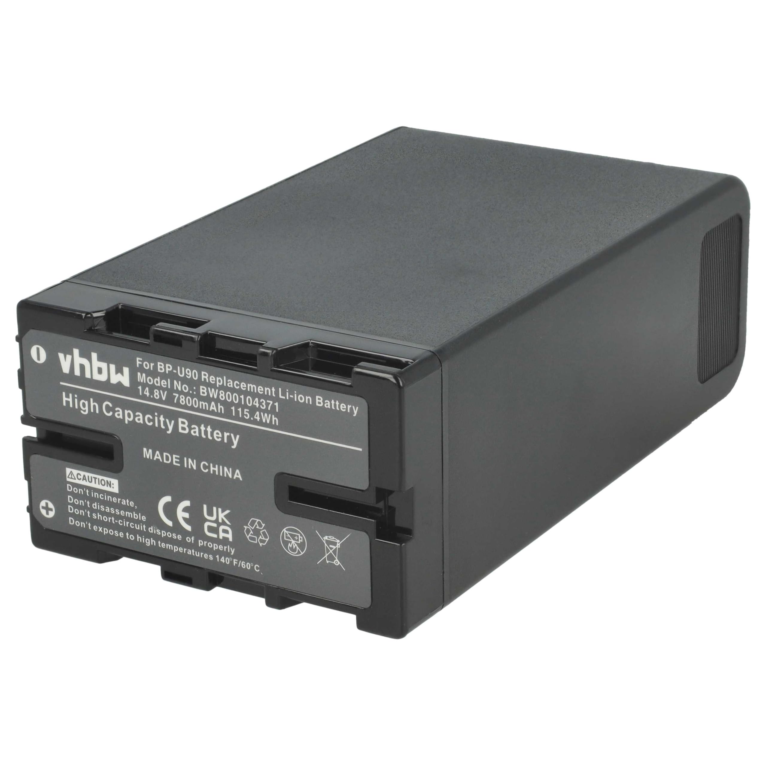 vhbw Batería reemplaza Sony BP-U90, BP-U60, BP-U30, BP-U95 para cámara de vídeo (7800 mAh, 14,8 V, Li-Ion) con Chip