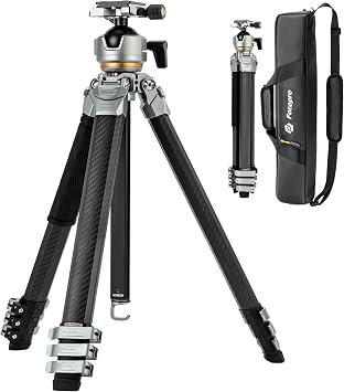 Fotopro 60" Carbon Fiber Travel Tripod, Professional 44mm Large Ball Head