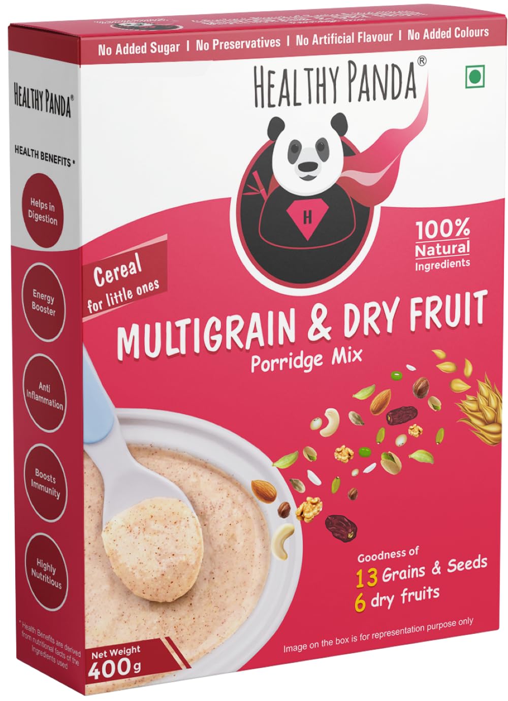 Healthy Panda - Organic Multigrain Cereal with Dryfruits - Sprouted Sathumaavu Mix/Sprouted Sathu Mavu/Multigrain Health mix - 100% Fresh & Natural (400 g) (B0C8RMVG91) Amazon Price History, Amazon Price Tracker