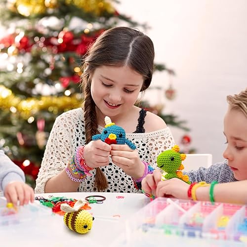 Miniatura 5 de Kit de ganchillo para principiantes, kit de animales de ganchillo Amigurumi con tutoriales en video paso a paso, pingüino, dinosaurio o abeja,