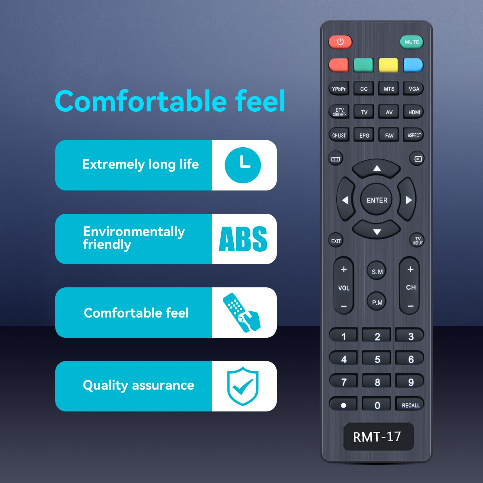 RMT-17 Replacement Remote Control For Westinghouse TV Models - Easy Setup