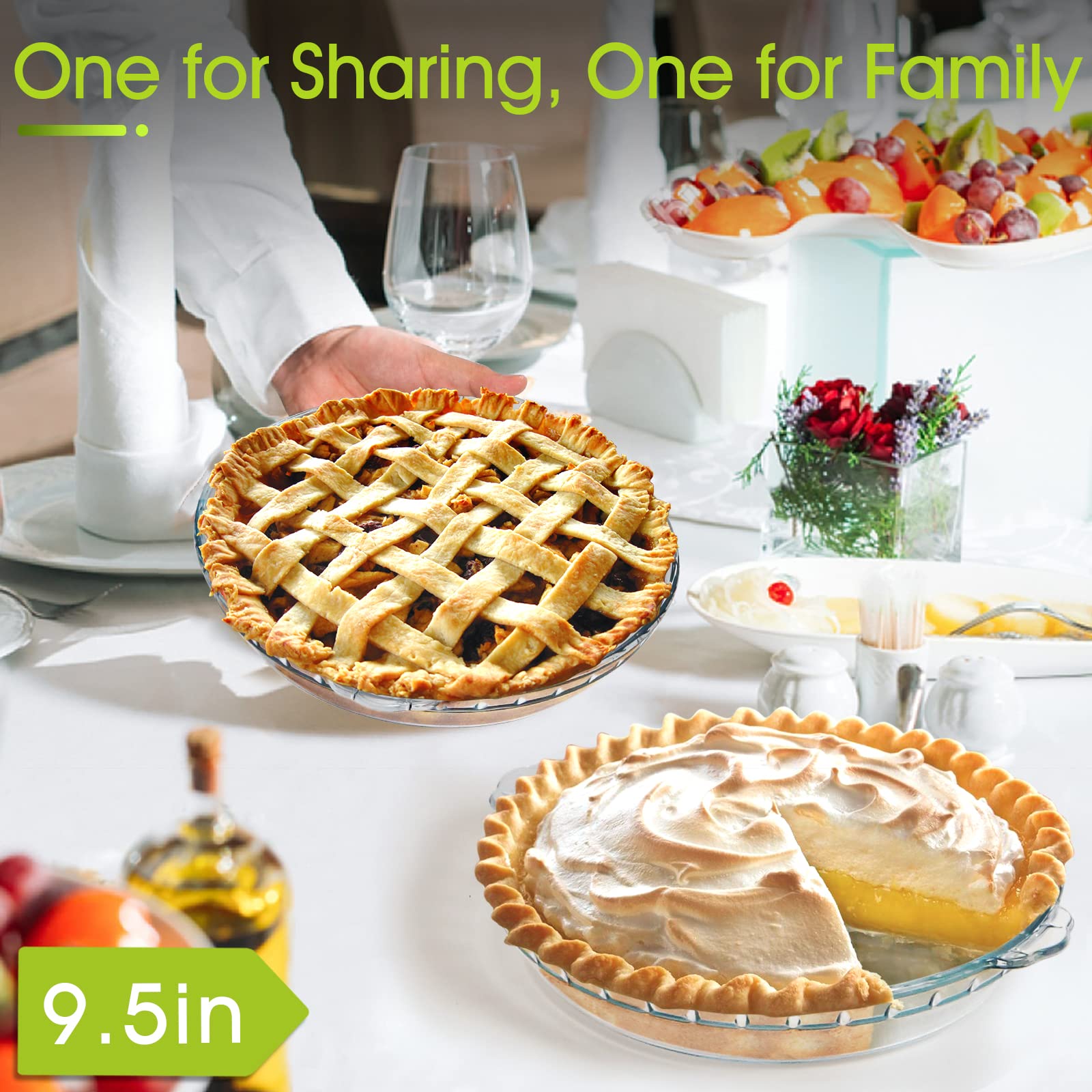Glass Pie Plate 7" Pie Pans Pie Baking Dishes With Handles