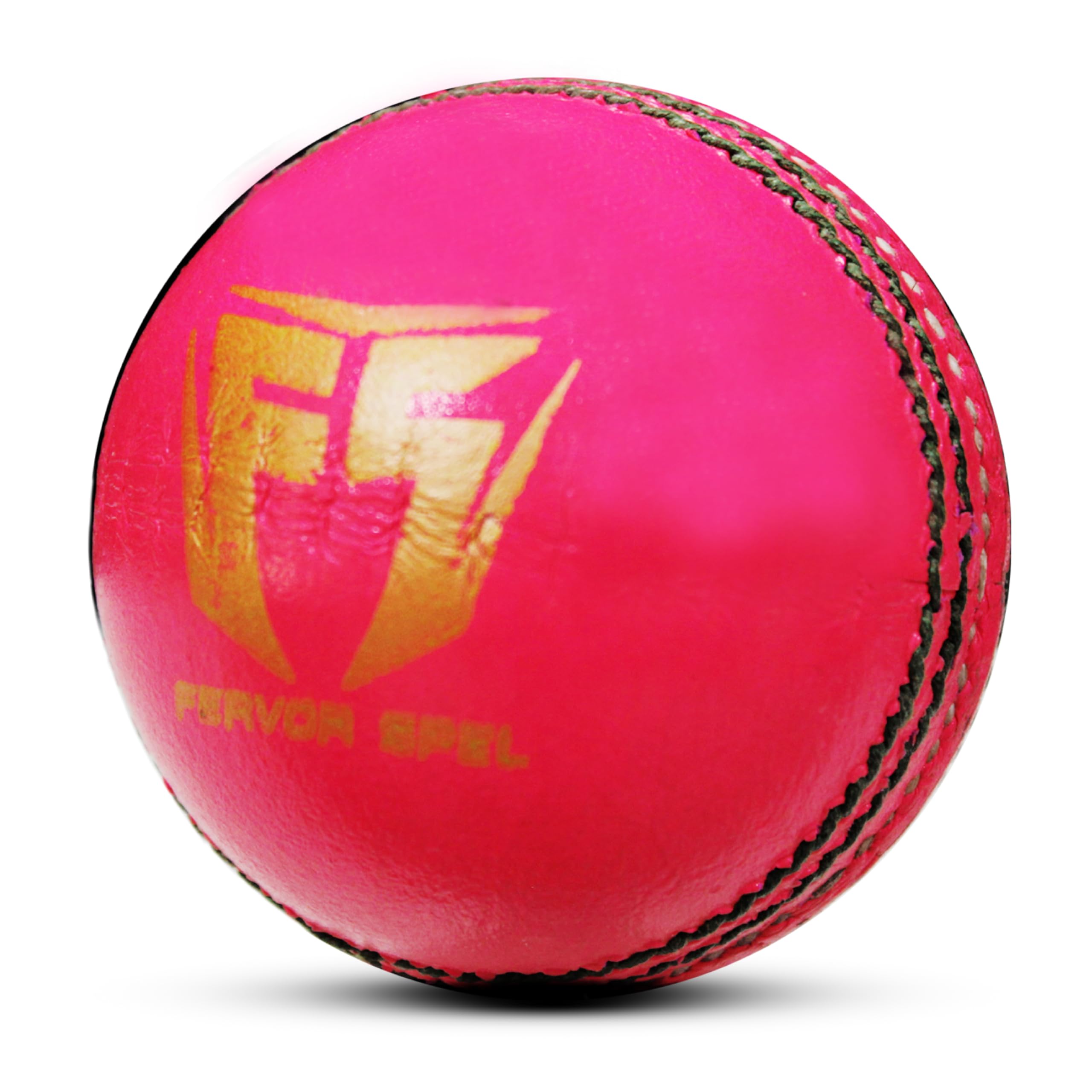 Fervor Spel Genuine Leather 4 Part Pink Cricket Ball Standard Size (Pack of 1)-picture-32