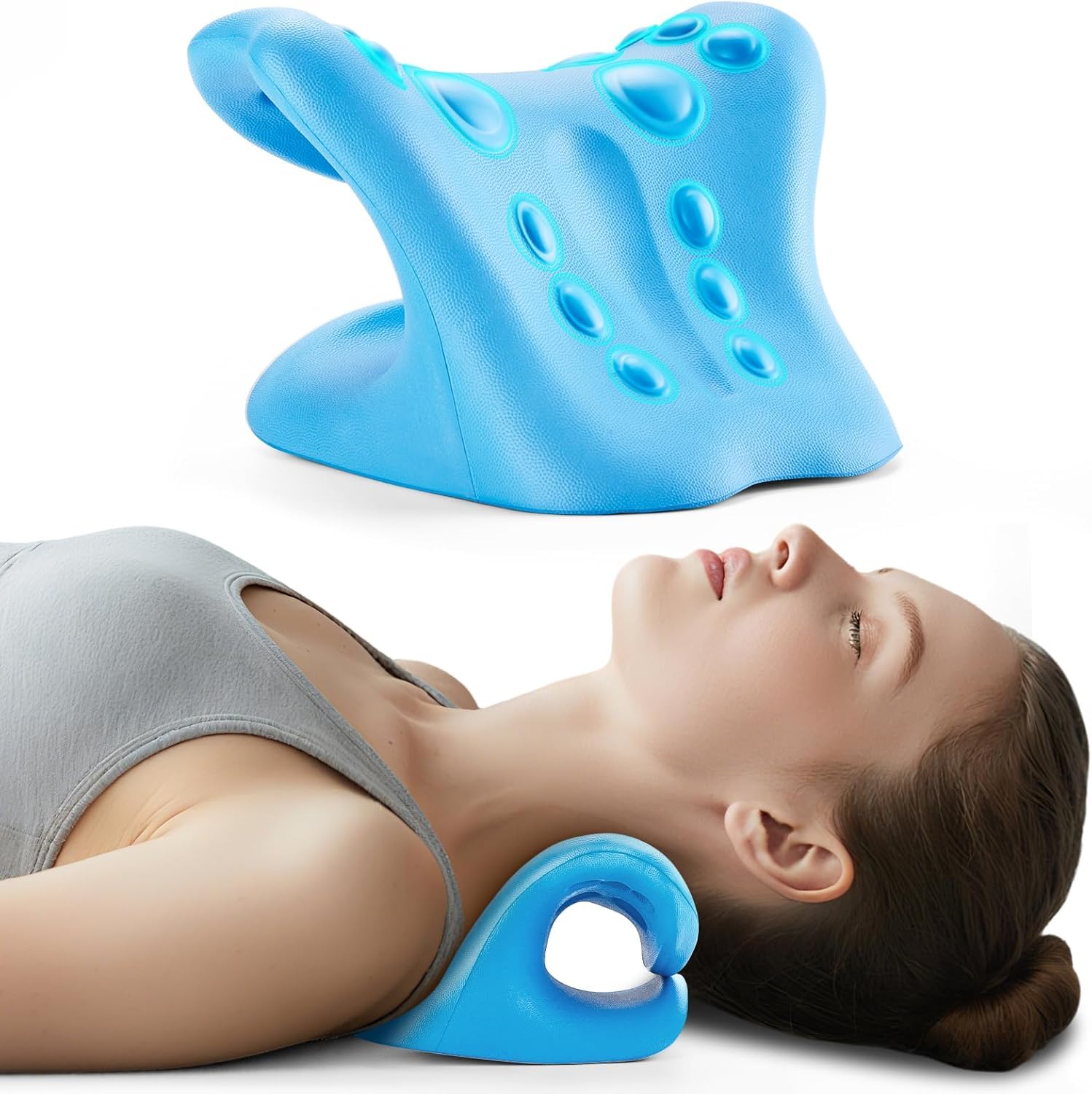 Neck & Shoulder Relaxer Pillow Ergonomic Cervical Support Cushion for Neck Pain Relief, Spine Alignment, Posture Correction, Neck Stretcher Support for Home & Office Use-image-19