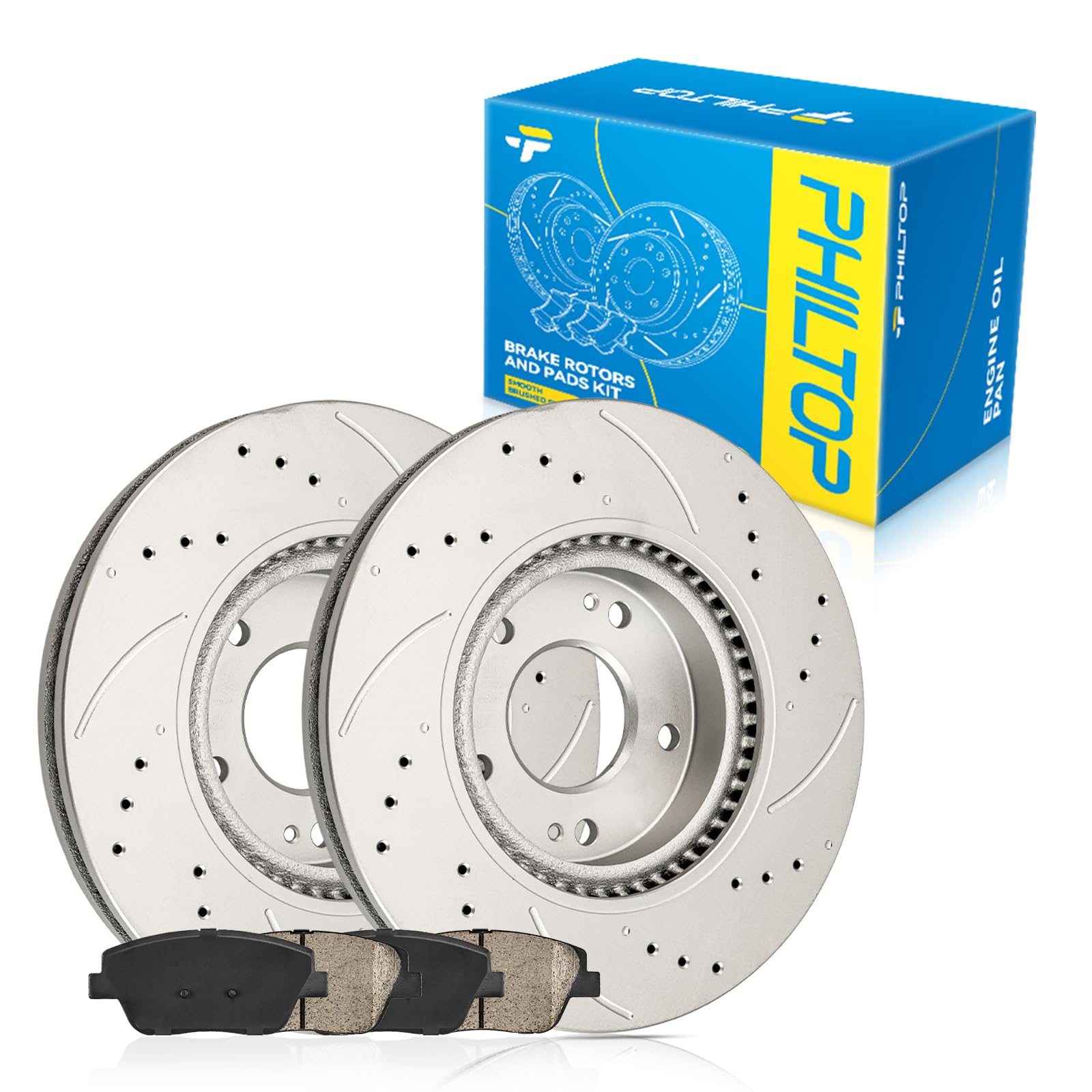 Amazon.com: PHILTOP 31427+D1444 Front Drilled and Slotted Disc 
