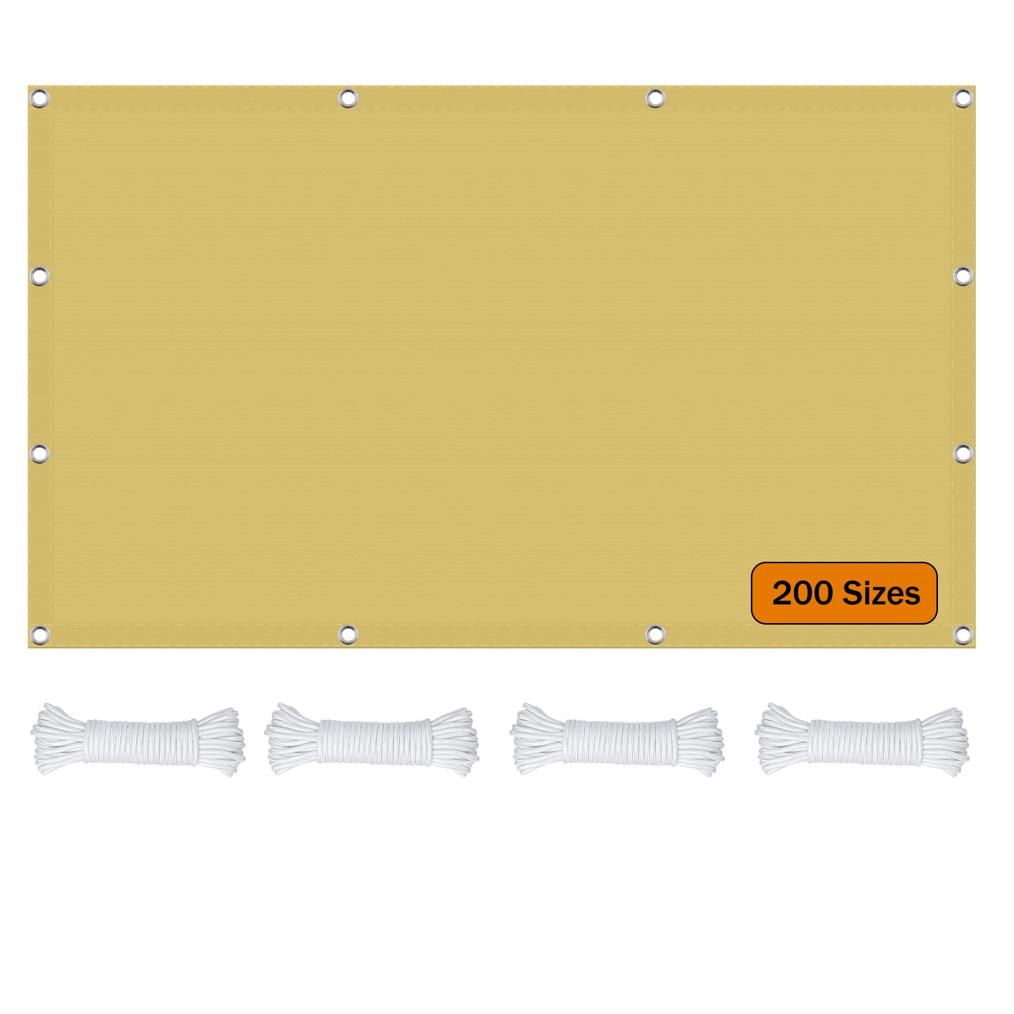 Voile d'ombrage pour jardin et terrasse 3.5m carré couleur crème