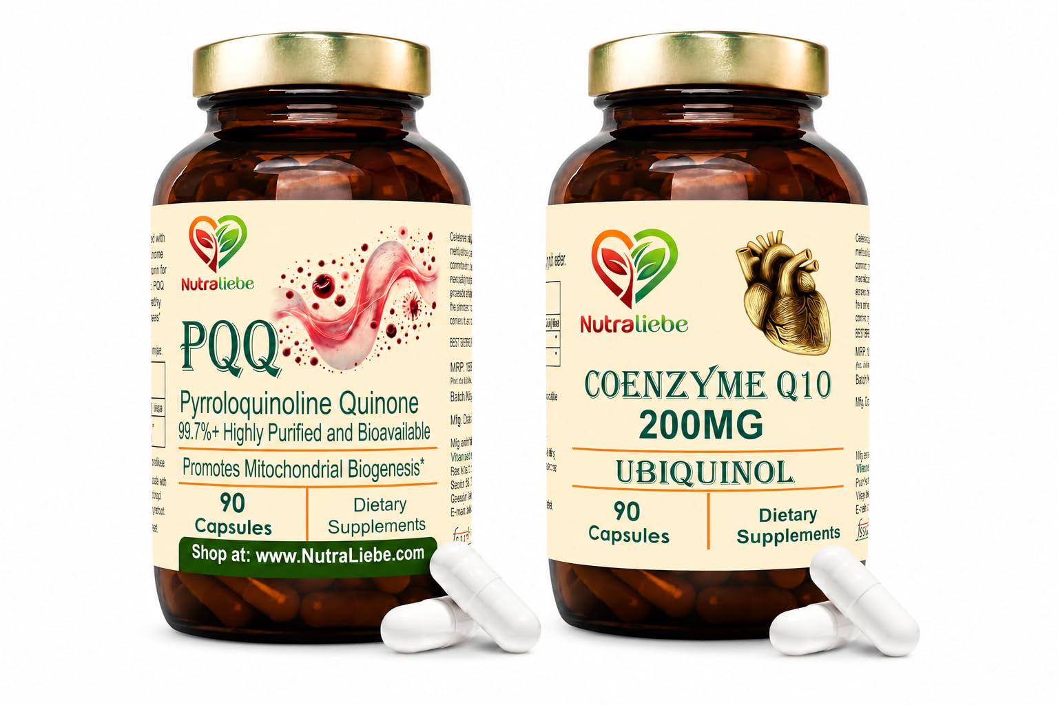 PQQ + Coenzyme Q10 Ubiquinol 200mg Bundle | Mitochondrial Energy, Heart Health, Cellular Function & Healthy Aging Support | 90 Capsules Each-image-15
